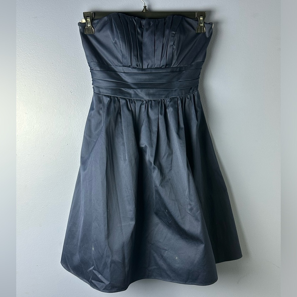 David’s Bridal Strapless Navy Mini Dress. US. Size 4